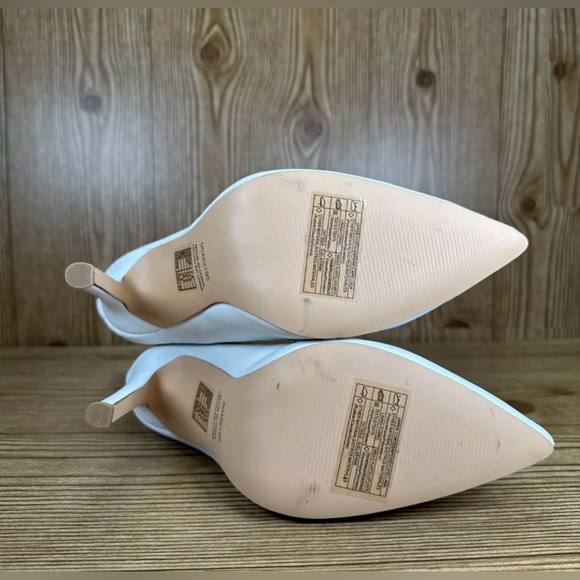 Women’s White High Stiletto Pointed Toe Ankle Boots Sz 7.5 US - Picture 8 of 12